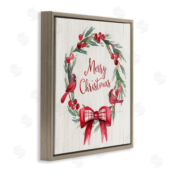 Stupell Industries Kristen Brockmon | Merry Christmas Holly Wreath