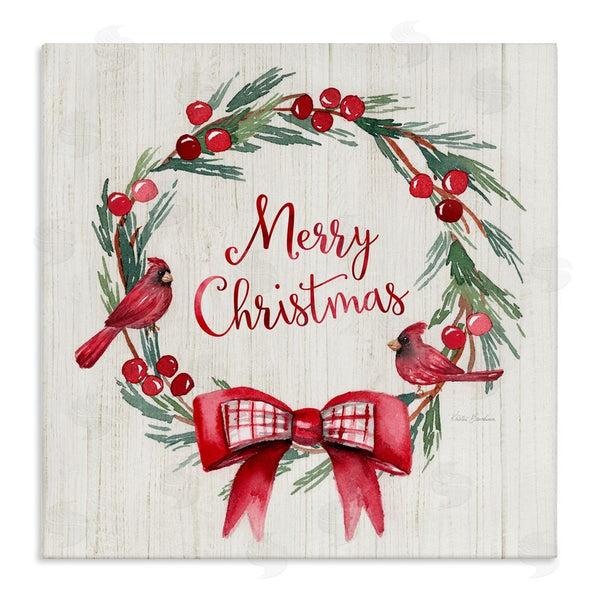 stupell industries Kristen Brockmon | Merry Christmas Holly Wreath