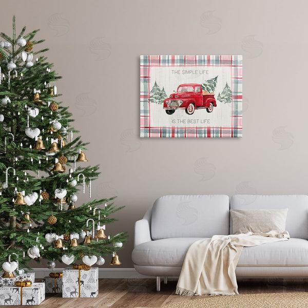 Stupell Industries Kristen Brockmon | Simple Life Is Best Plaid Truck Wall Art