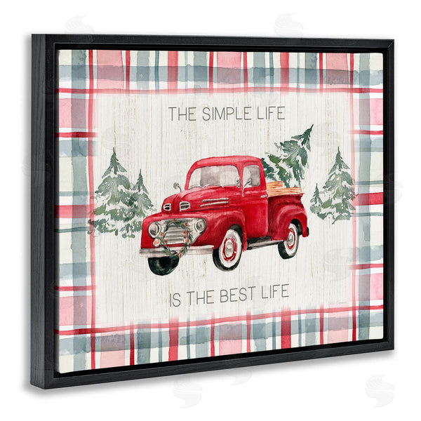 Stupell Industries Kristen Brockmon | Simple Life Is Best Plaid Truck Wall Art