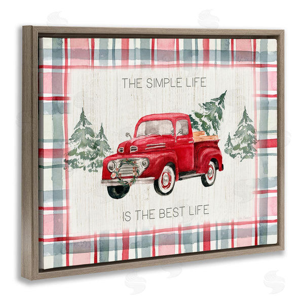 Stupell Industries Kristen Brockmon | Simple Life Is Best Plaid Truck Wall Art
