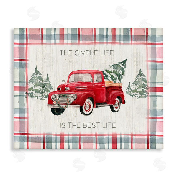 stupell industries Kristen Brockmon | Simple Life Is Best Plaid Truck Wall Art