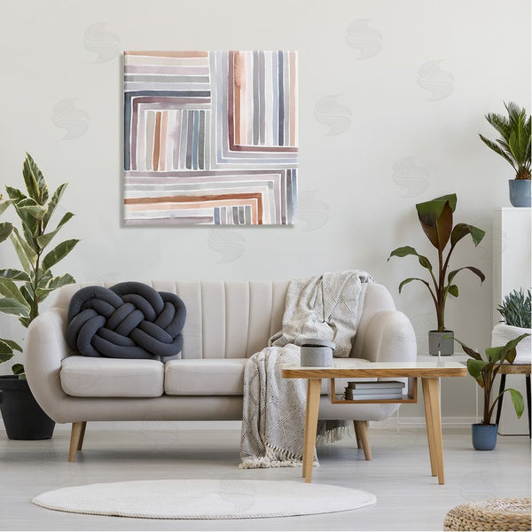 Stupell Industries Kristen Brockmon | Structured Geometric Lines Abstract Square Shapes Wall Art