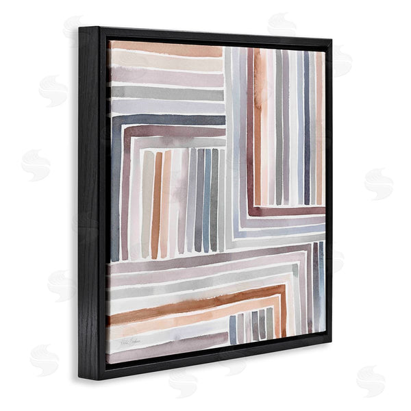 Stupell Industries Kristen Brockmon | Structured Geometric Lines Abstract Square Shapes Wall Art