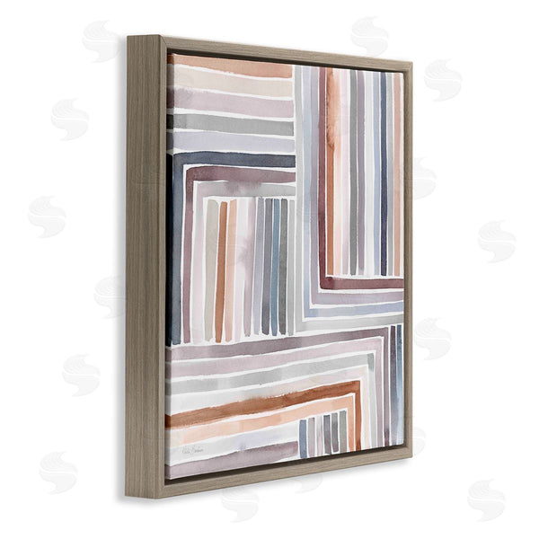 Stupell Industries Kristen Brockmon | Structured Geometric Lines Abstract Square Shapes Wall Art