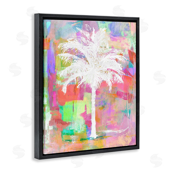 Stupell Industries Kristen Drew | Bold Blocked Background Tropical White Palm Tree Wall Art