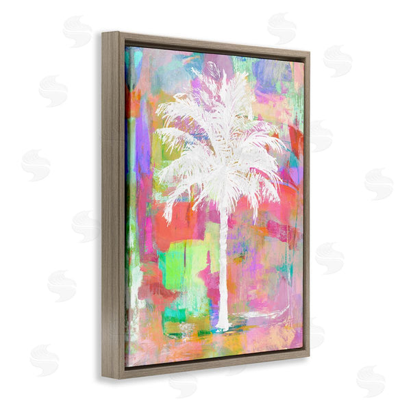 Stupell Industries Kristen Drew | Bold Blocked Background Tropical White Palm Tree Wall Art