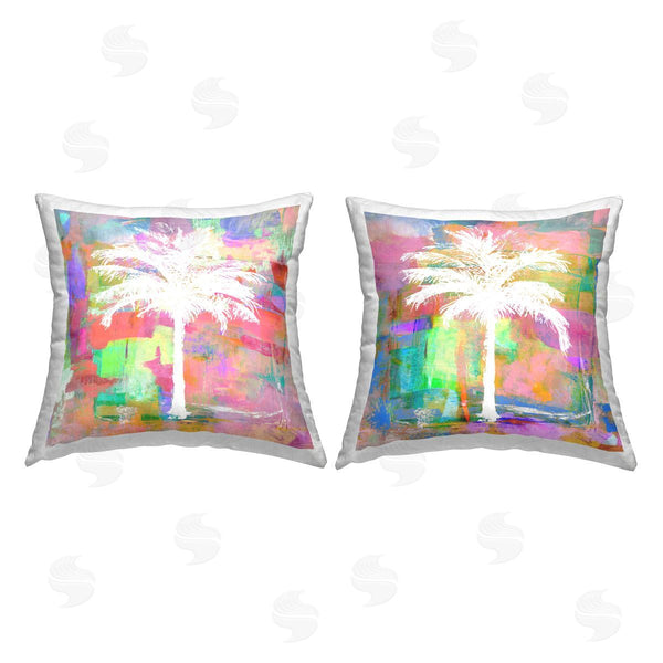 stupell industries Kristen Drew | Bold Vivid Palm Tree Silhouettes Printed Throw Pillow Set