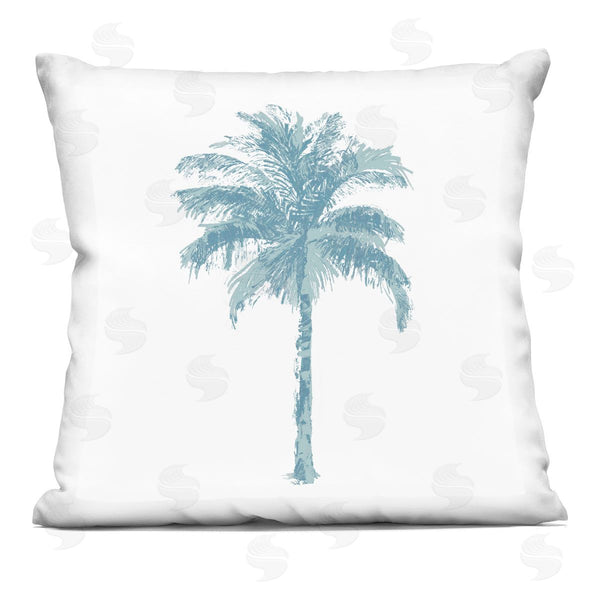 stupell industries Kristen Drew | Casual Blue Palm Tree Nature Printed Throw Pillow