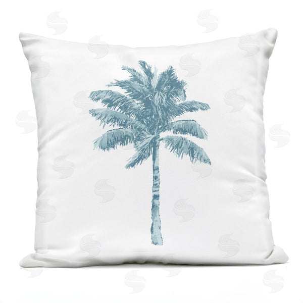 Stupell Industries Kristen Drew | Minimal Blue Palm Tree Printed Throw Pillow