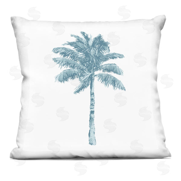 stupell industries Kristen Drew | Minimal Blue Palm Tree Printed Throw Pillow