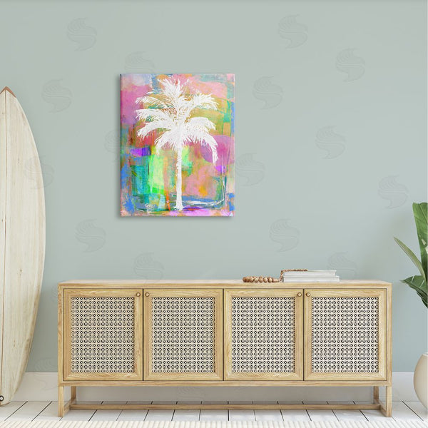 Stupell Industries Kristen Drew | Modern Palm Tree Silhouette Vivid Blocked Hues Wall Art