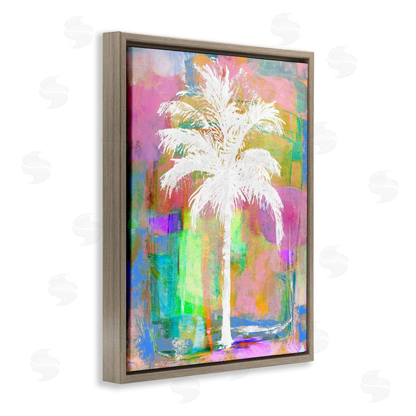 Stupell Industries Kristen Drew | Modern Palm Tree Silhouette Vivid Blocked Hues Wall Art
