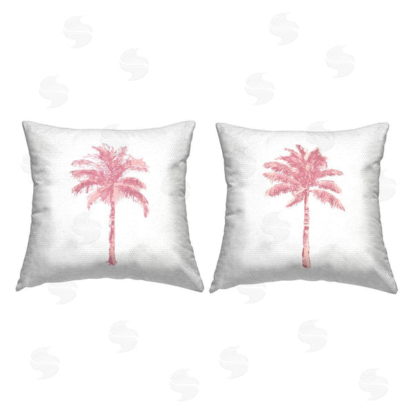 Stupell Industries Kristen Drew | Modern Pink Palms Summertime Printed Throw Pillow Set