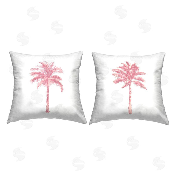 stupell industries Kristen Drew | Modern Pink Palms Summertime Printed Throw Pillow Set