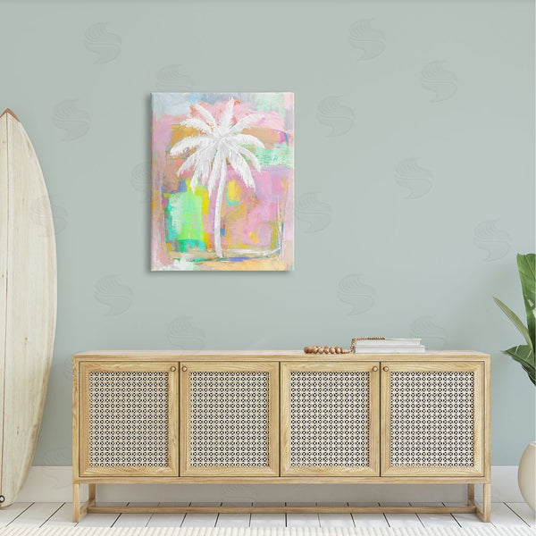 Stupell Industries Kristen Drew | Pastel Palm Tree Tropical Layered Brush Strokes Wall Art