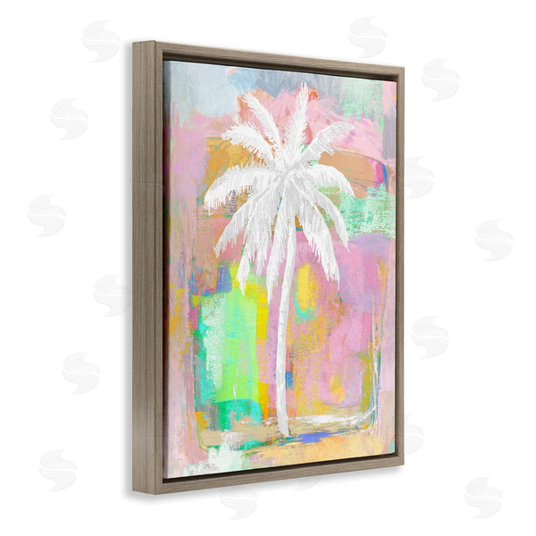 Stupell Industries Kristen Drew | Pastel Palm Tree Tropical Layered Brush Strokes Wall Art