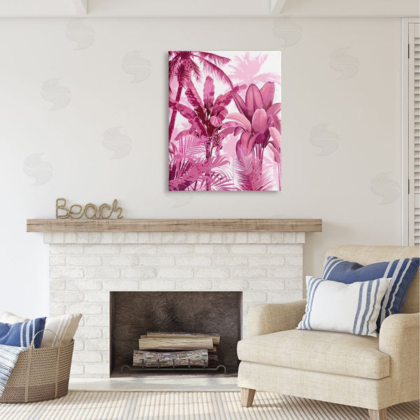 Stupell Industries Kristen Drew | Pink Tropical Palm Leaves Wall Art