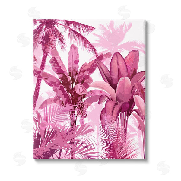 stupell industries Kristen Drew | Pink Tropical Palm Leaves Wall Art