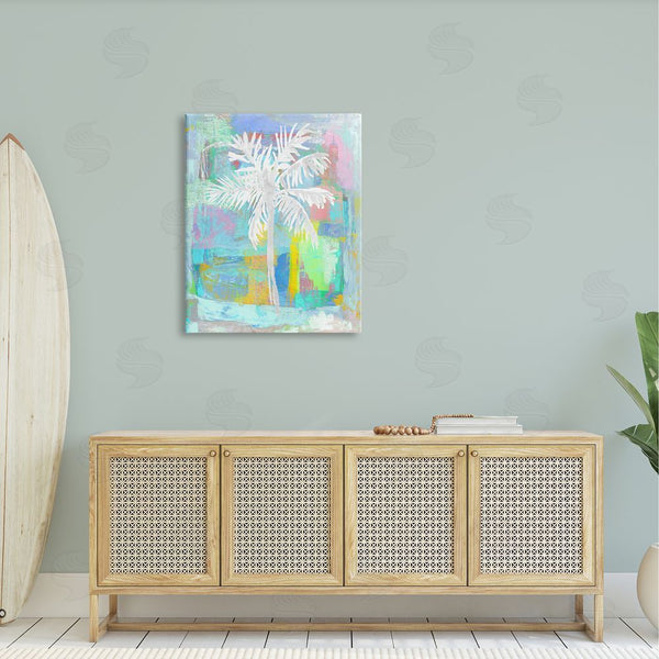 Stupell Industries Kristen Drew | Tropical White Palm Tree Vivid Brushstrokes Abstract Design Wall Art