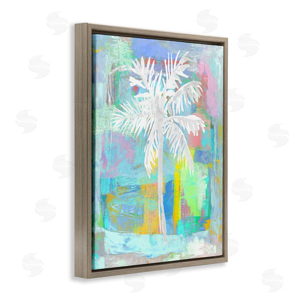 Stupell Industries Kristen Drew | Tropical White Palm Tree Vivid Brushstrokes Abstract Design Wall Art