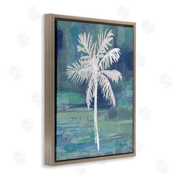 Stupell Industries Kristen Drew | White Palm Tree Leaves Abstract Green Background Wall Art
