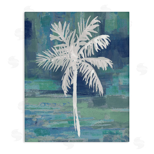 stupell industries Kristen Drew | White Palm Tree Leaves Abstract Green Background Wall Art
