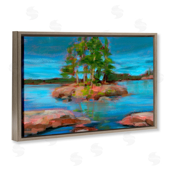 Stupell Industries Kristy Andrews | Abstract Lake Island Landscape