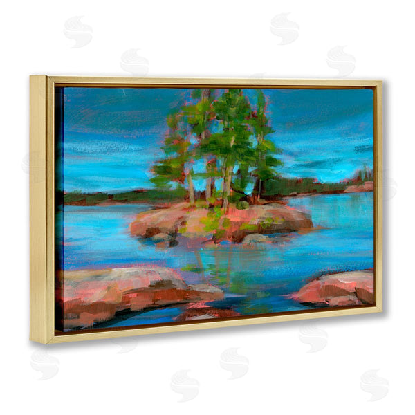 Stupell Industries Kristy Andrews | Abstract Lake Island Landscape