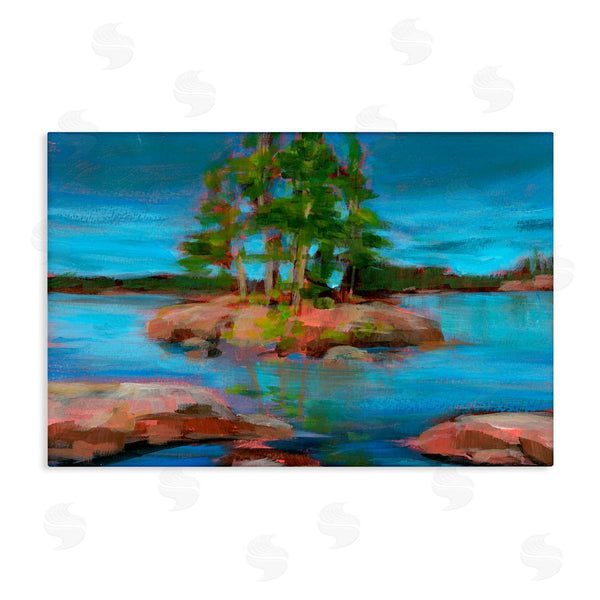 stupell industries Kristy Andrews | Abstract Lake Island Landscape