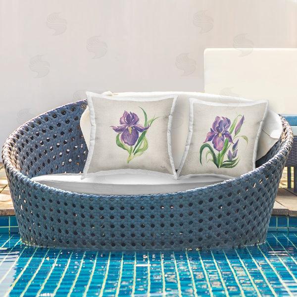 Stupell Industries Kristy Rice | Purple Iris In Bloom Printed Throw Pillow Set