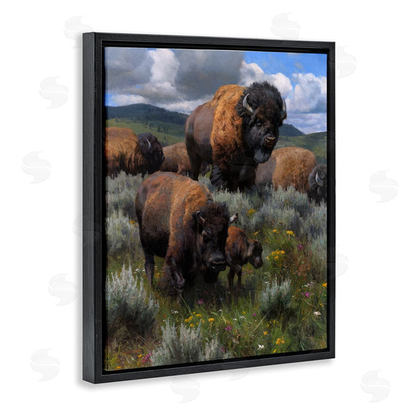 Stupell Industries Kyle Sims | Bison Herd Rural Landscape Wall Art