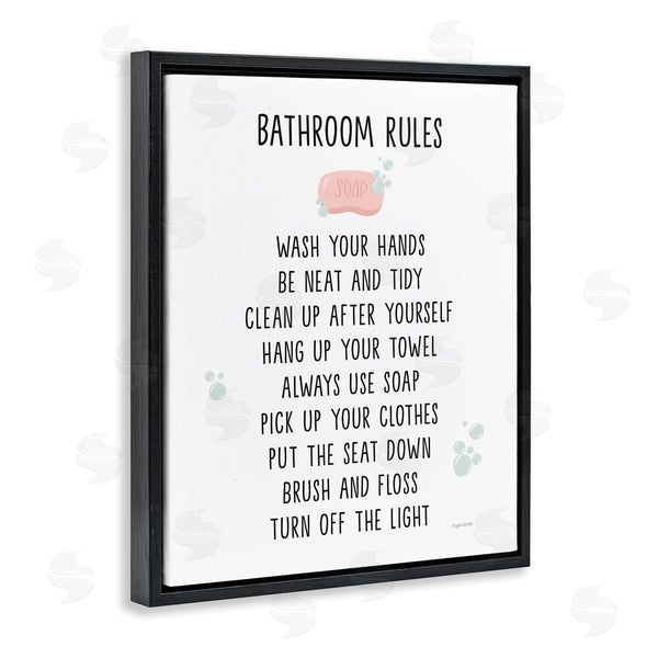 Stupell Industries Lady Louise Designs | Bathroom Rules List Soap Bubbles Wall Art