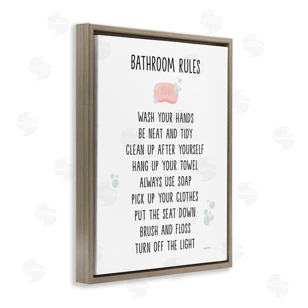 Stupell Industries Lady Louise Designs | Bathroom Rules List Soap Bubbles Wall Art