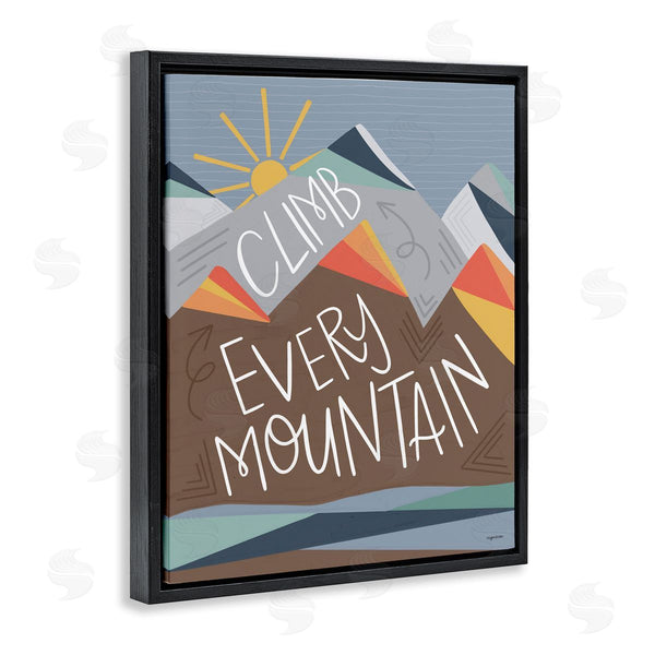 Stupell Industries Lady Louise Designs | Climb Every Mountain Phrase Playful Geometric Landscape Wall Art