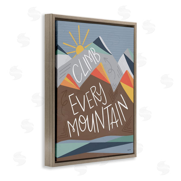 Stupell Industries Lady Louise Designs | Climb Every Mountain Phrase Playful Geometric Landscape Wall Art