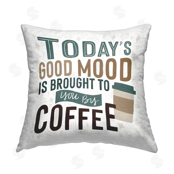 Stupell Industries Lady Louise Designs | Coffee Brings Good Mood Printed Throw Pillow