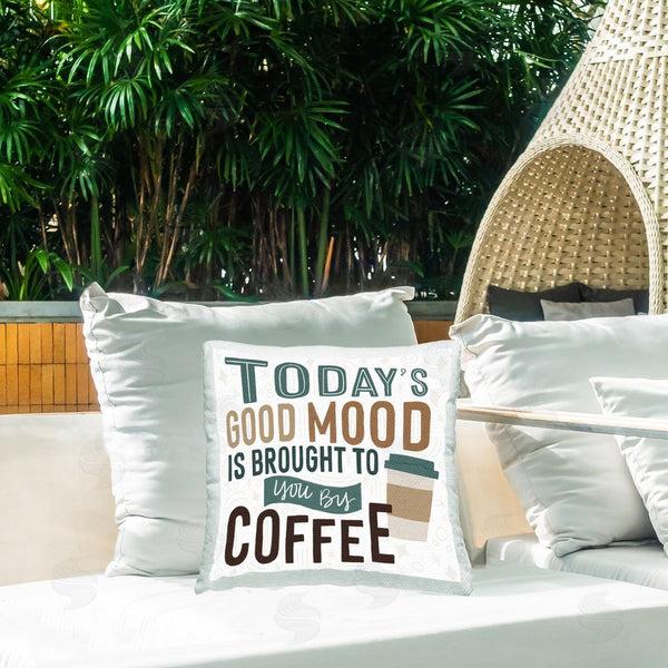 Stupell Industries Lady Louise Designs | Coffee Brings Good Mood Printed Throw Pillow