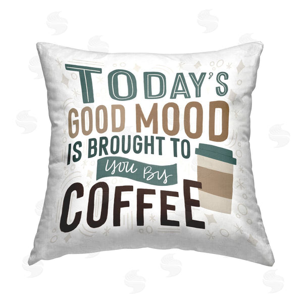 stupell industries Lady Louise Designs | Coffee Brings Good Mood Printed Throw Pillow