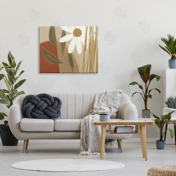 Stupell Industries Lady Louise Designs | Daisy Flower Abstract Dessert Tone Floral Arrangement Wall Art