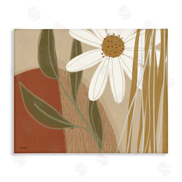 stupell industries Lady Louise Designs | Daisy Flower Abstract Dessert Tone Floral Arrangement Wall Art