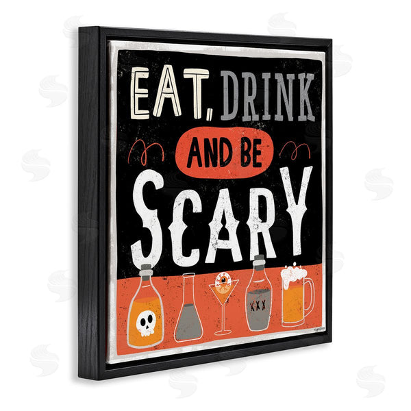 Stupell Industries Lady Louise Designs | Eat Drink Be Scary Spooky Phrase Halloween Cocktails Wall Art