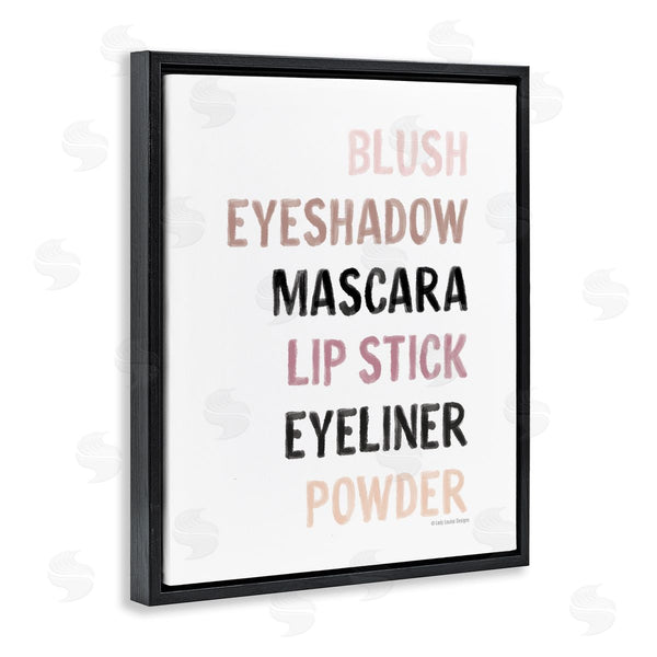 Stupell Industries Lady Louise Designs | Makeup To-Do List Blush Mascara Lip Stick Blush Wall Art
