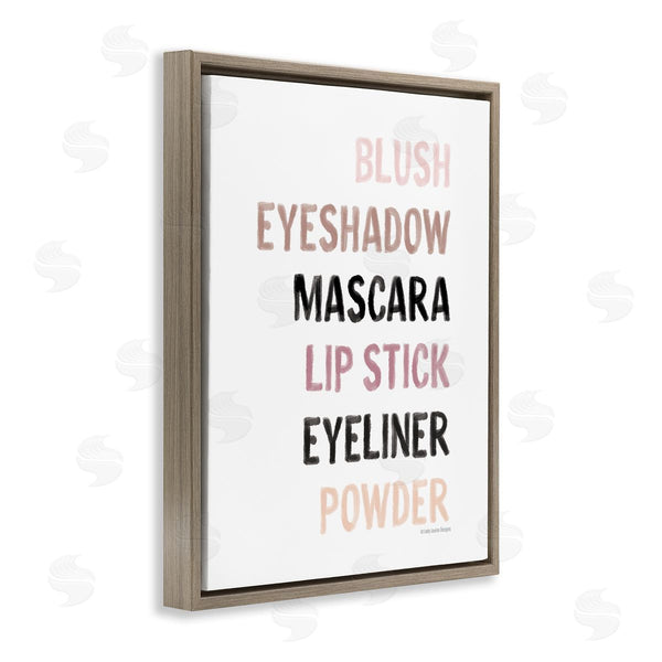 Stupell Industries Lady Louise Designs | Makeup To-Do List Blush Mascara Lip Stick Blush Wall Art