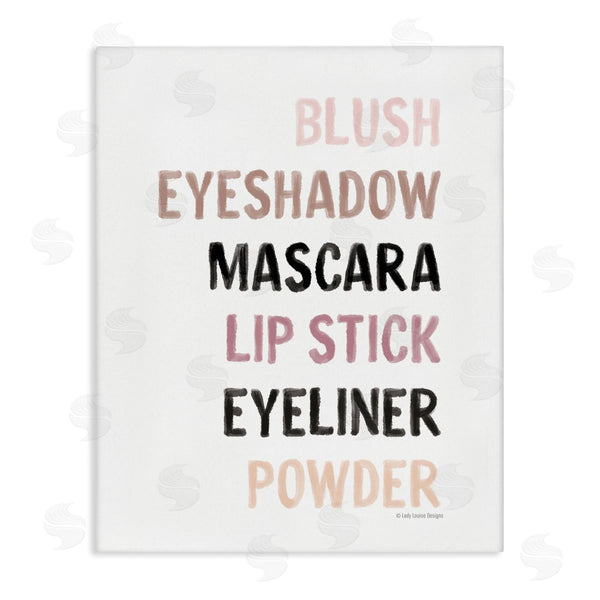 stupell industries Lady Louise Designs | Makeup To-Do List Blush Mascara Lip Stick Blush Wall Art