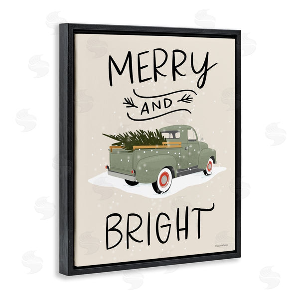 Stupell Industries Lady Louise Designs | Merry And Bright Holiday Typography Fir Tree Truck Wall Art