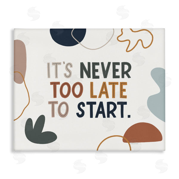 stupell industries Lady Louise Designs | Never too Late to Start Motivational Phrase Abstract Wall Art
