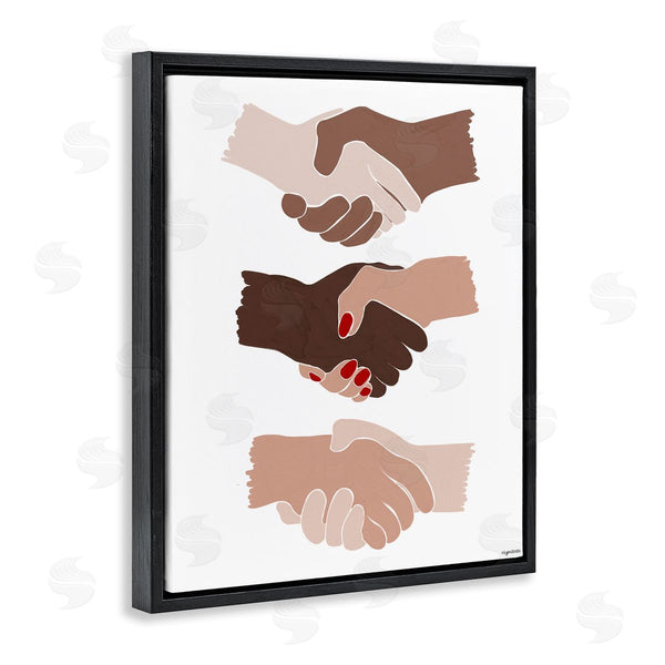 Stupell Industries Lady Louise Designs | Shaking Hands Inclusivity Motivation Diverse Cultures Wall Art