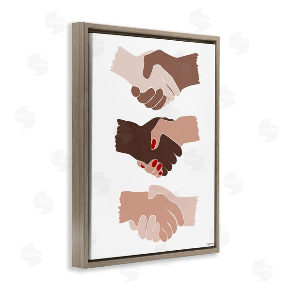 Stupell Industries Lady Louise Designs | Shaking Hands Inclusivity Motivation Diverse Cultures Wall Art