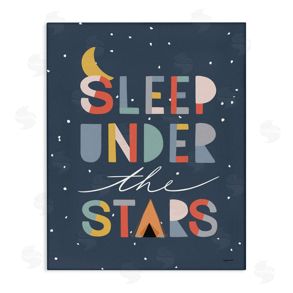 stupell industries Lady Louise Designs | Sleep Under the Stars Phrase Geometric Block Typography Wall Art
